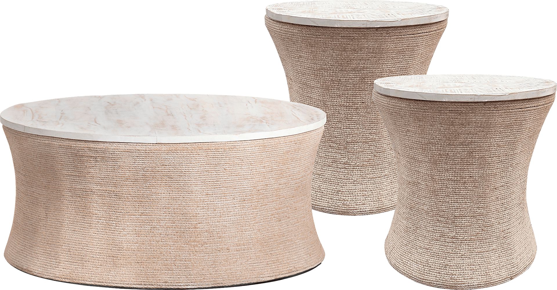 Elysium Natural 3 Pc Table Set - Image 1