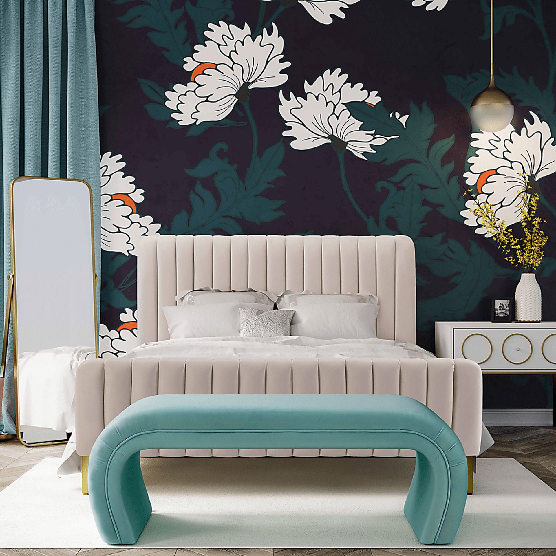 Emalia Light Blue Bench - Image 6