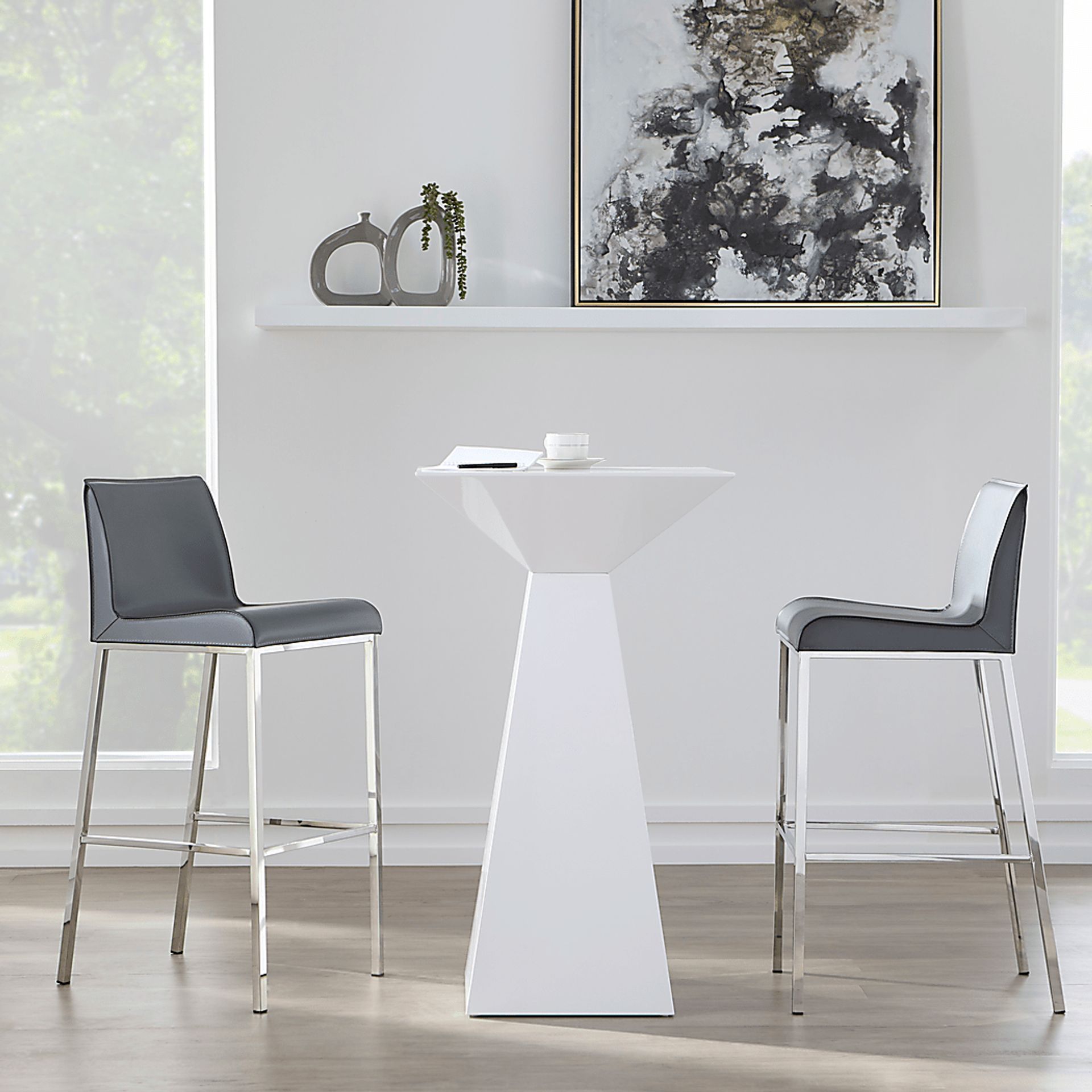Embdy Gray Barstool, Set of 2 - Image 2