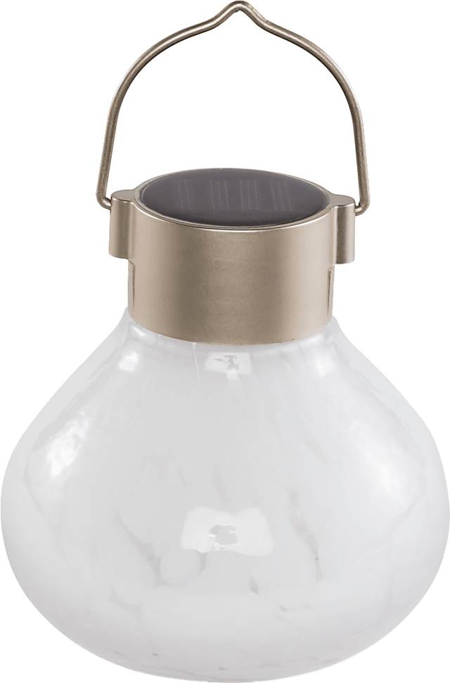 Emberley White Outdoor Solar Lantern - Thumbnail - Image 2