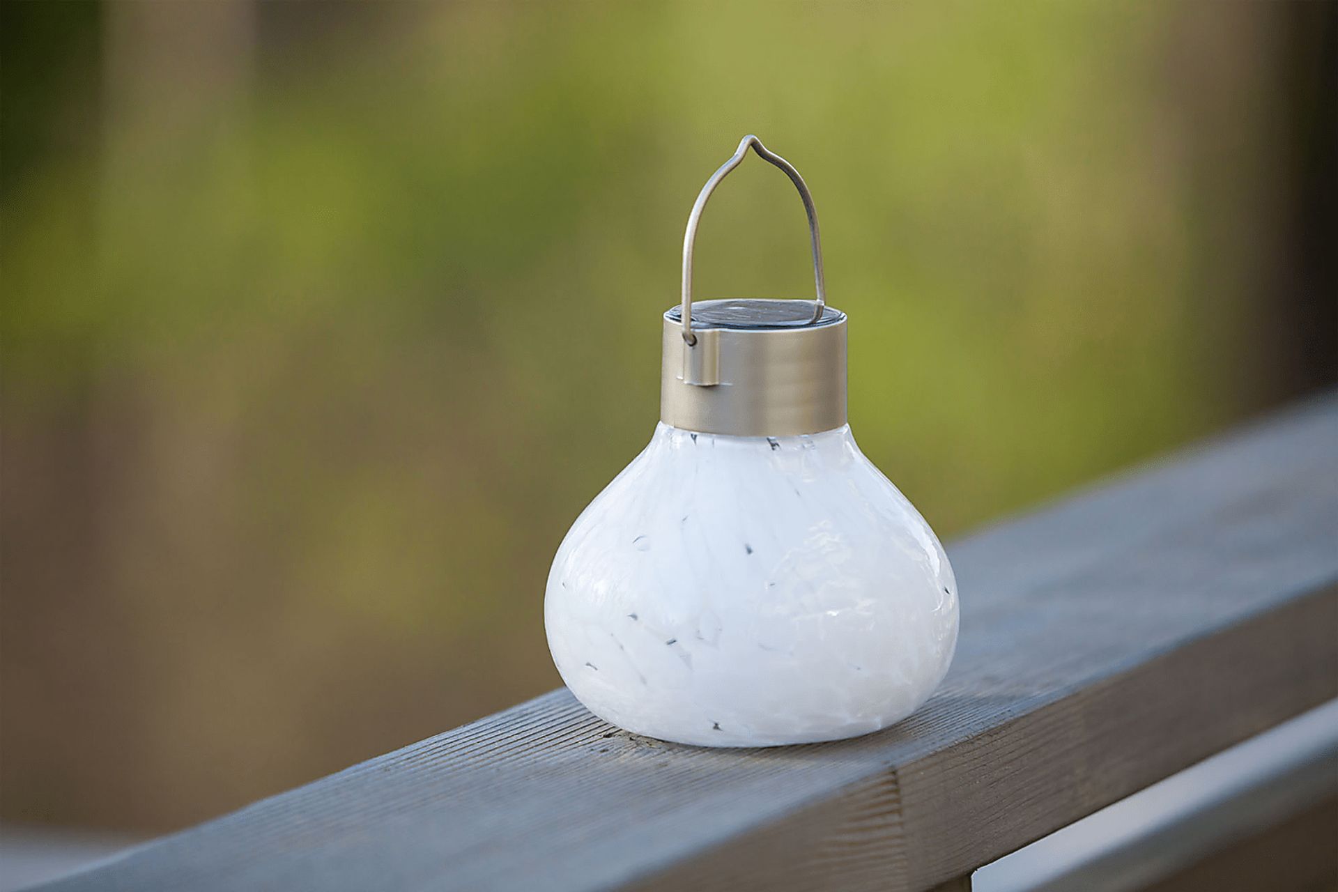 Emberley White Outdoor Solar Lantern - Image 3