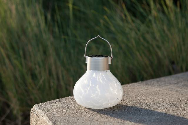 Emberley White Outdoor Solar Lantern - Thumbnail - Image 4