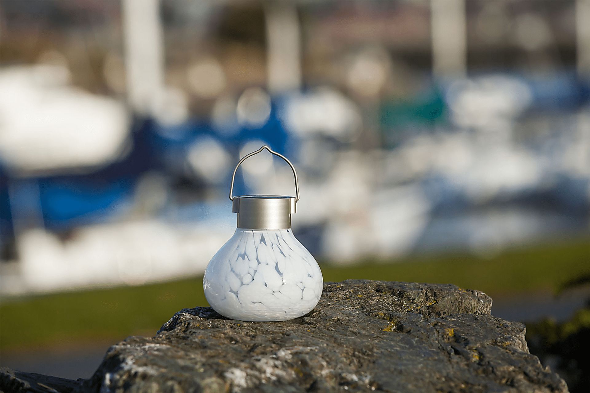 Emberley White Outdoor Solar Lantern - Image 5