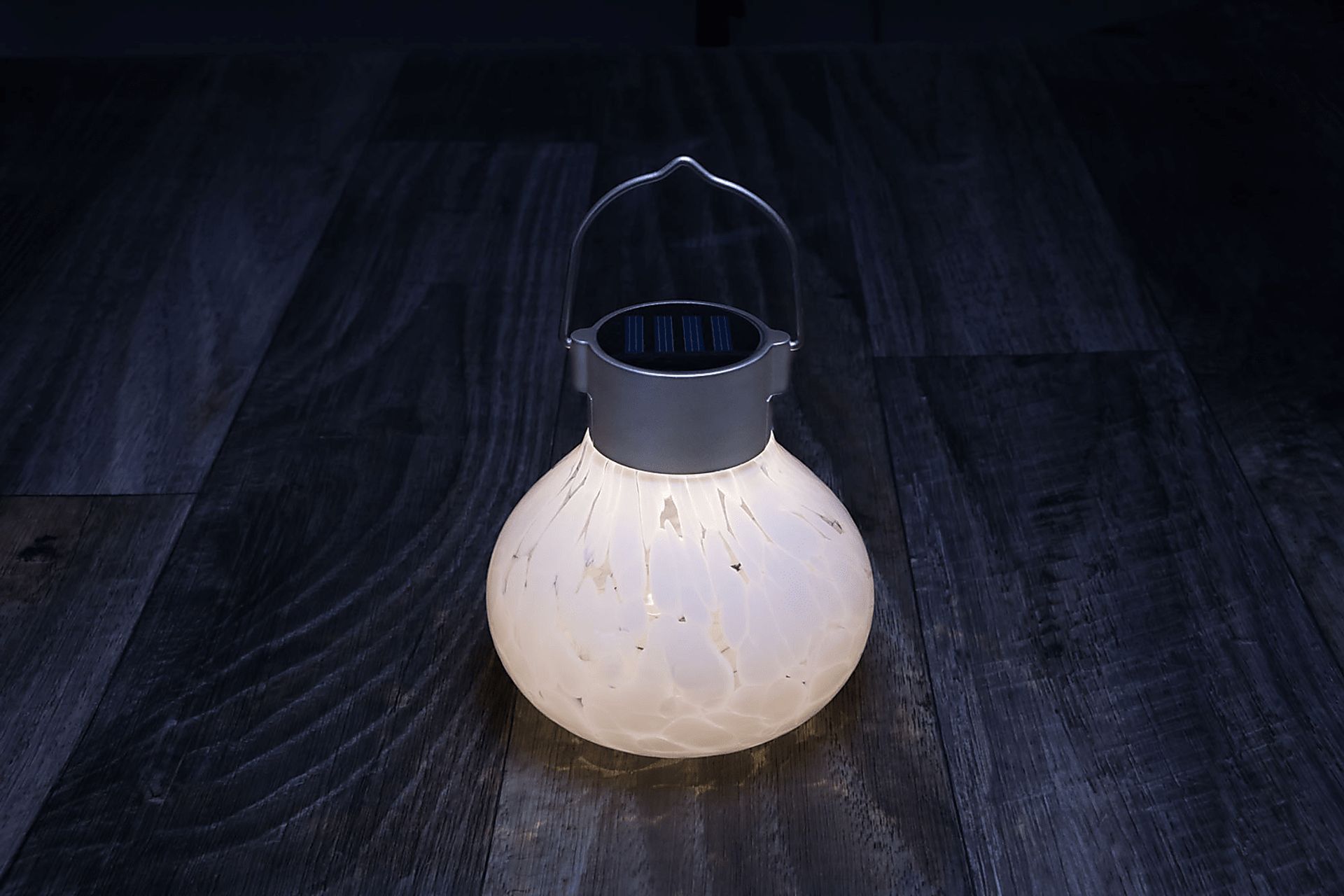 Emberley White Outdoor Solar Lantern - Image 7