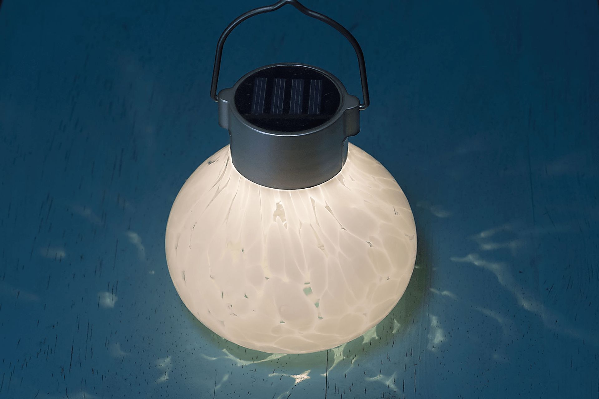 Emberley White Outdoor Solar Lantern - Image 8