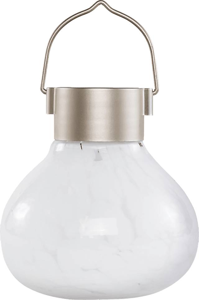 Emberley White Outdoor Solar Lantern - Thumbnail - Image 1