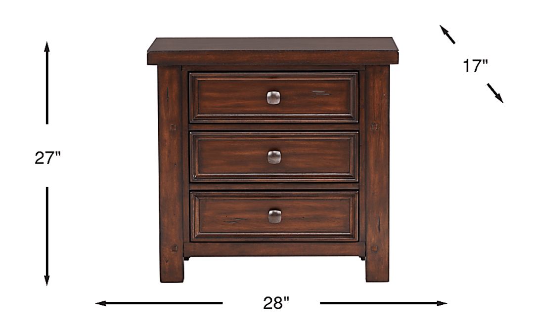 Emberton Dark Brown 3-Drawer Nightstand
