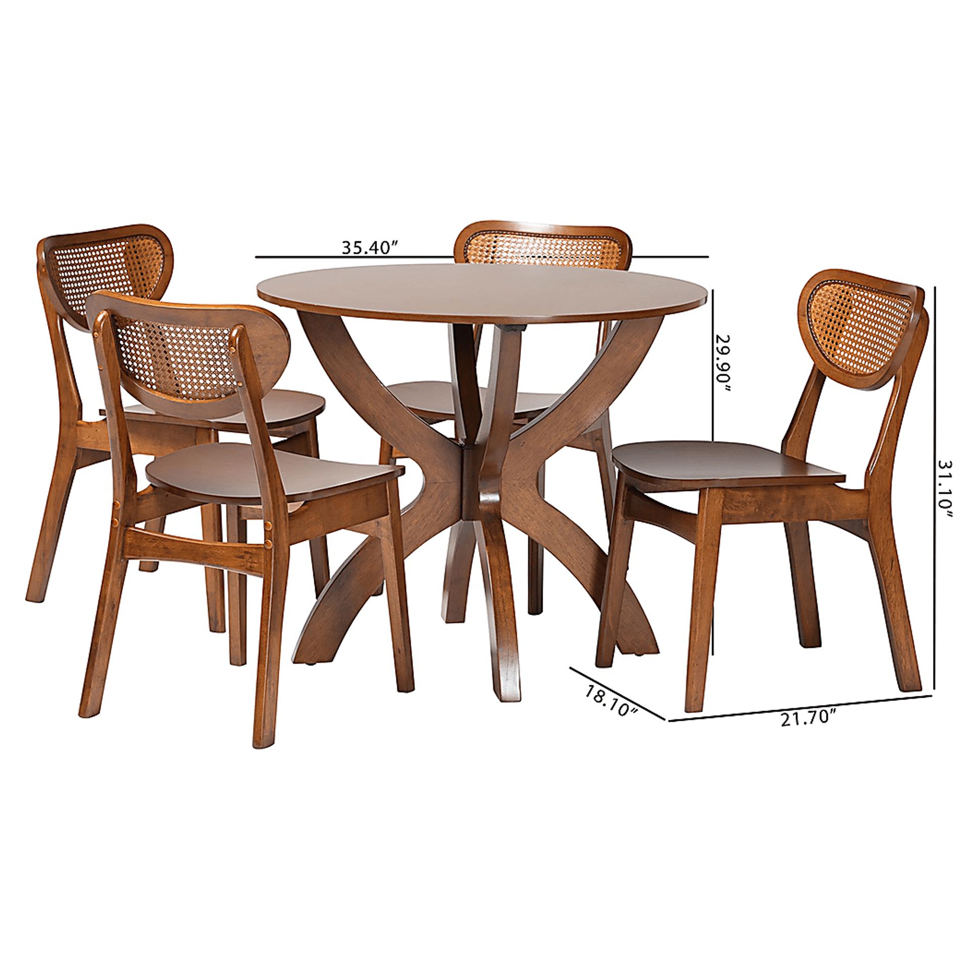 Emedo Brown 5 Pc Dining Table Set - Image 3