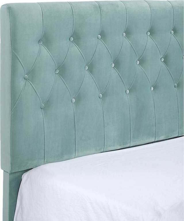 Emeline Light Blue Queen Upholstered Bed - Thumbnail - Image 3