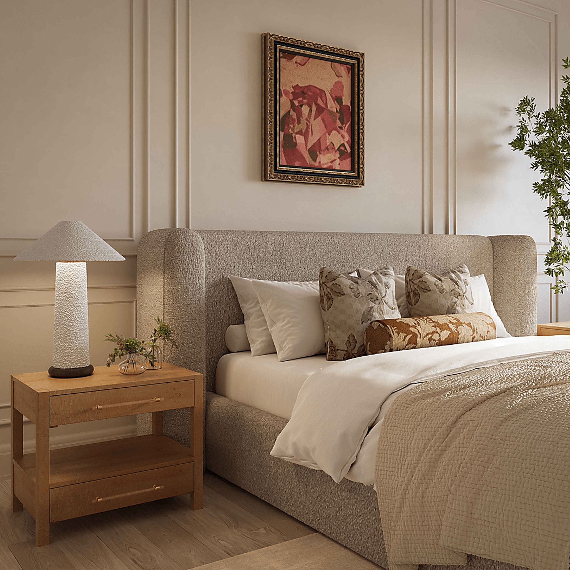 Emeliney Tan King Bed - Image 2