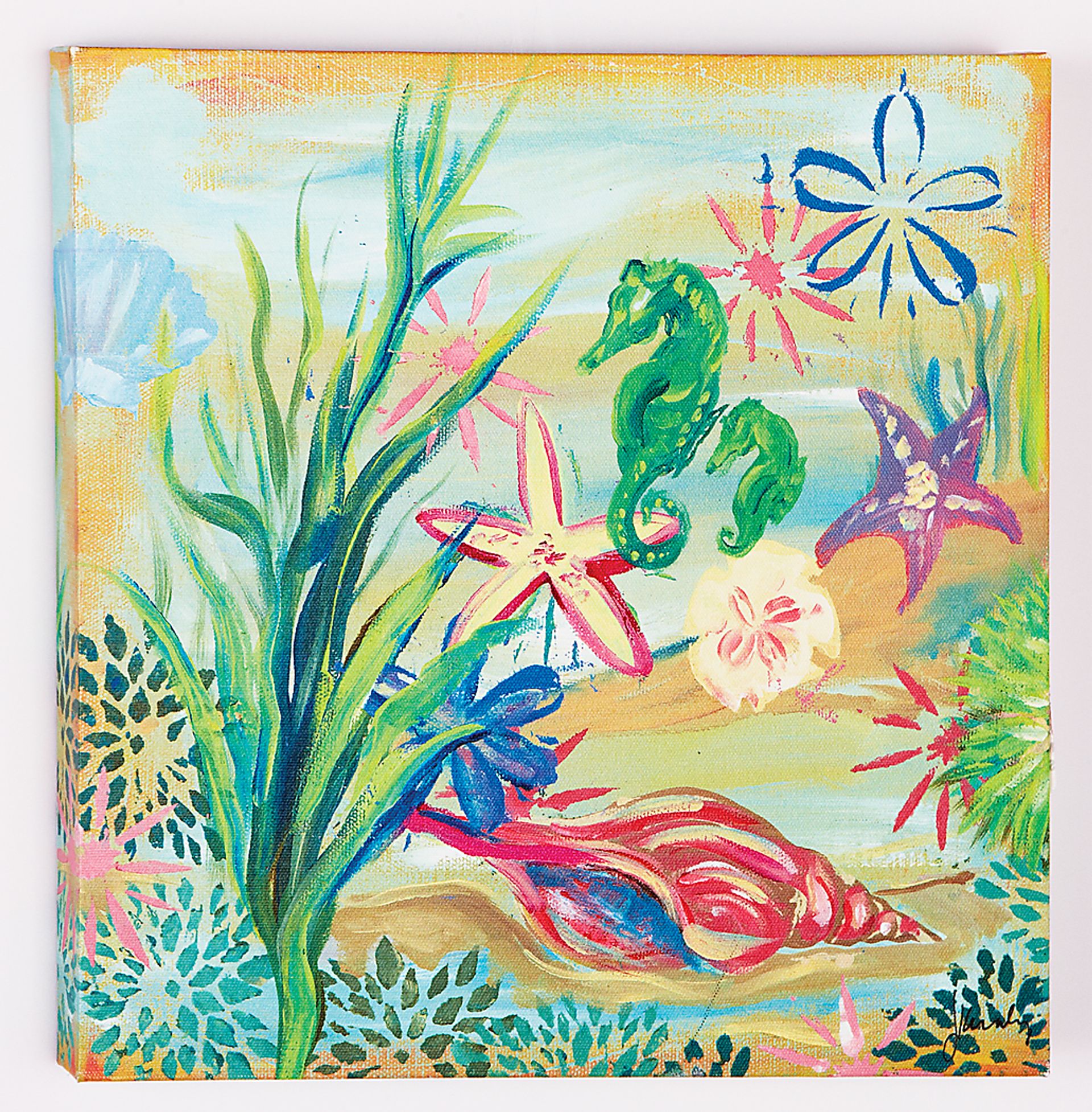 Emerald Seahorse Artwork - Image 1