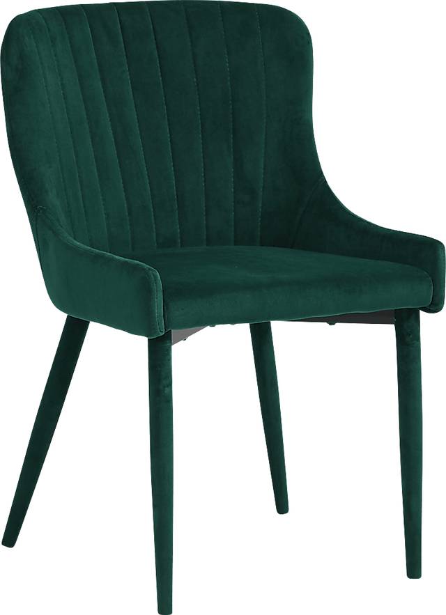 Fanmoore Espresso 5 Pc Dining Room with Emeric Emerald Side Chair - Thumbnail - Image 3