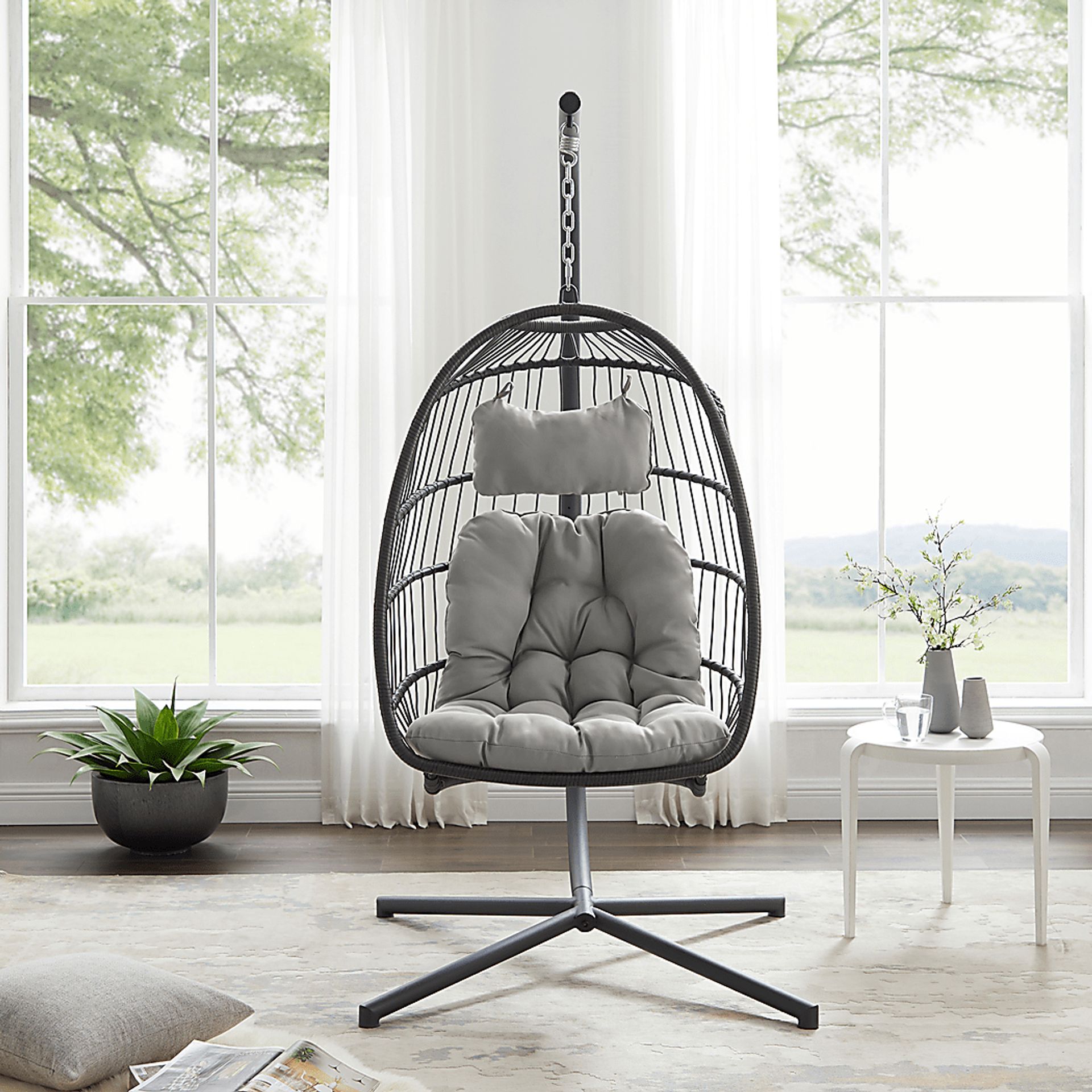 Emerywood Gray Outdoor Swinging Accent Chair - Image 5
