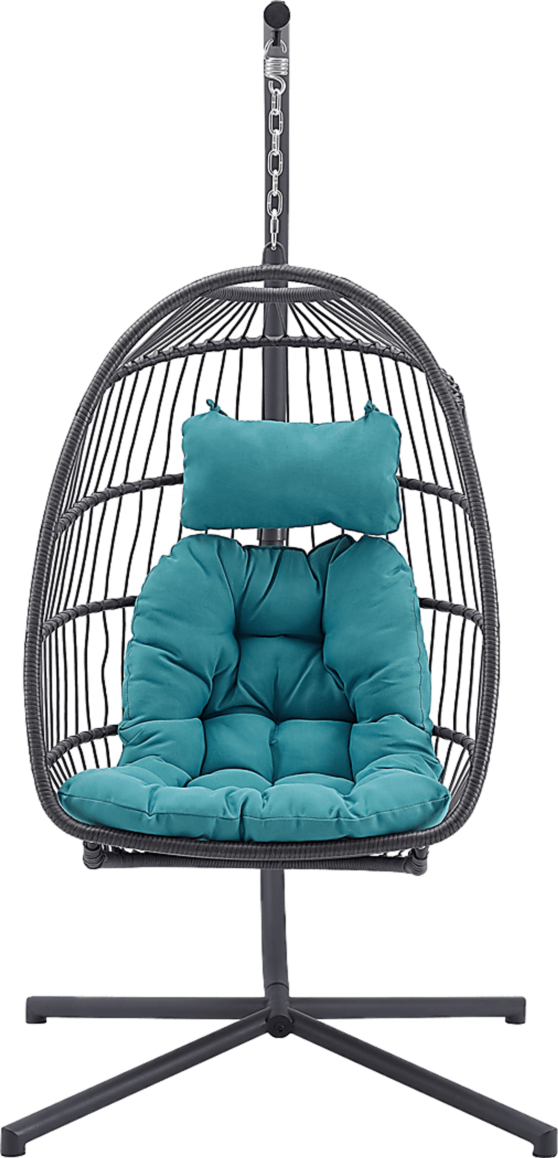 Emerywood Teal Outdoor Swinging Accent Chair - Image 2
