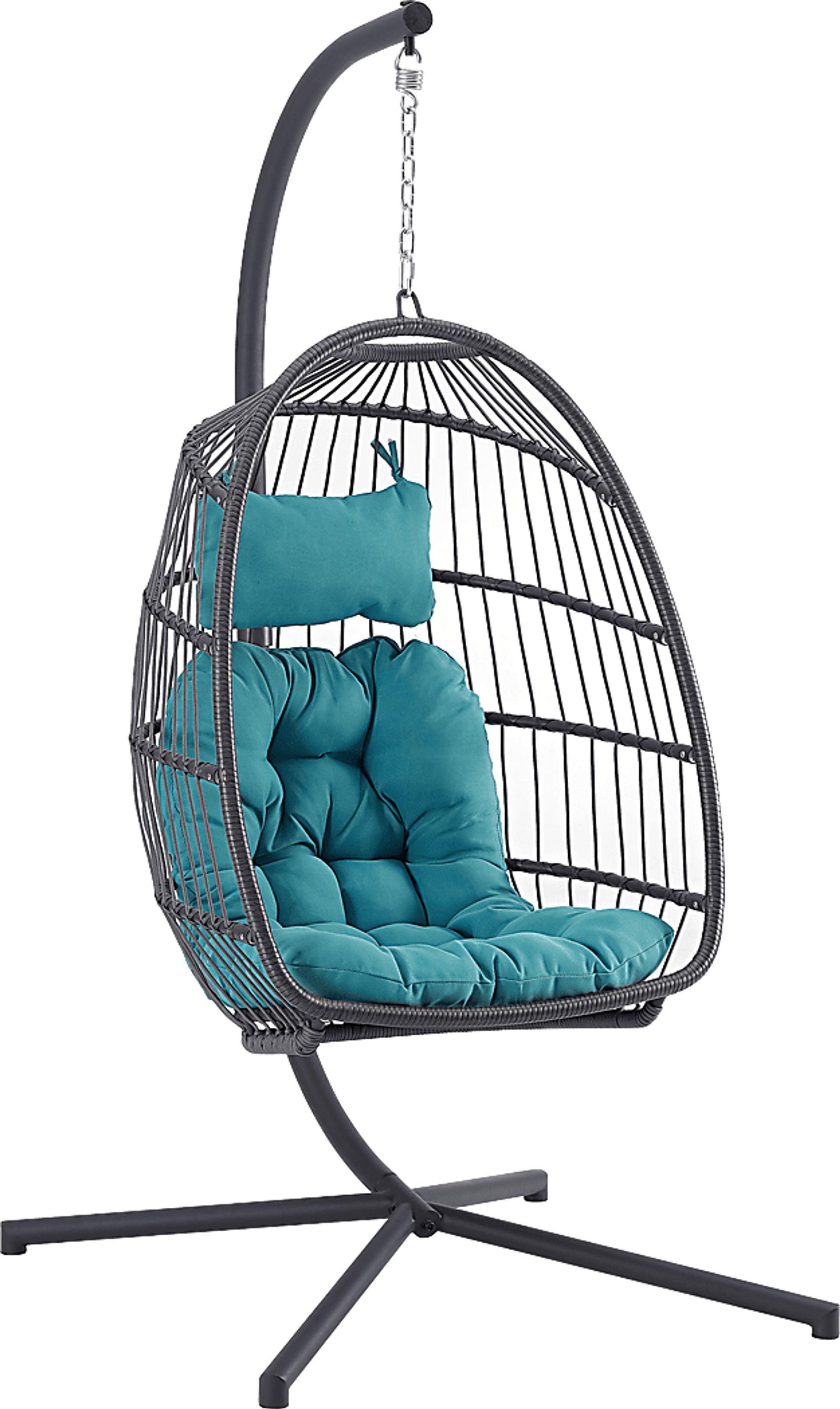 Emerywood Teal Outdoor Swinging Accent Chair - Image 1
