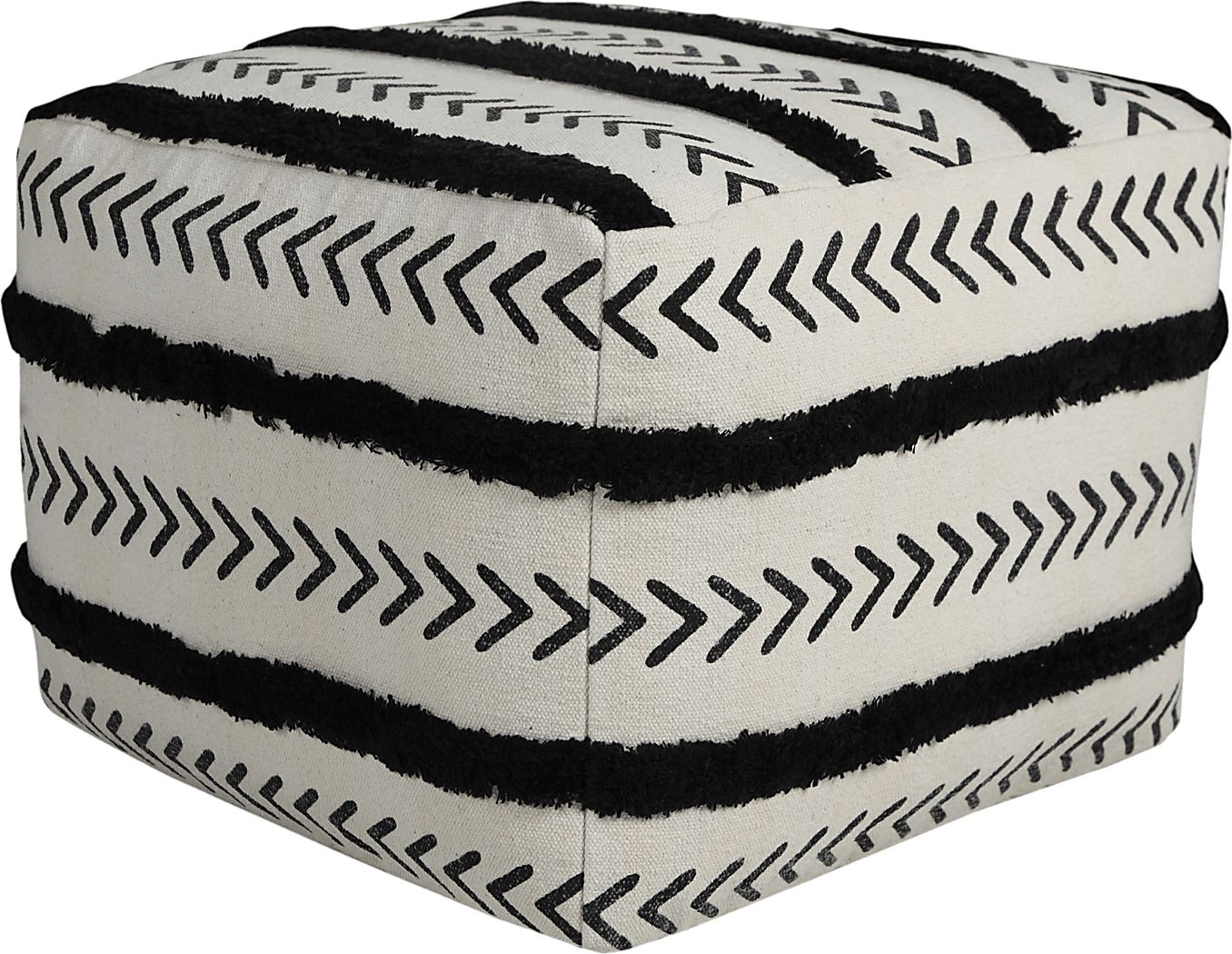 Emgen Black/White Pouf