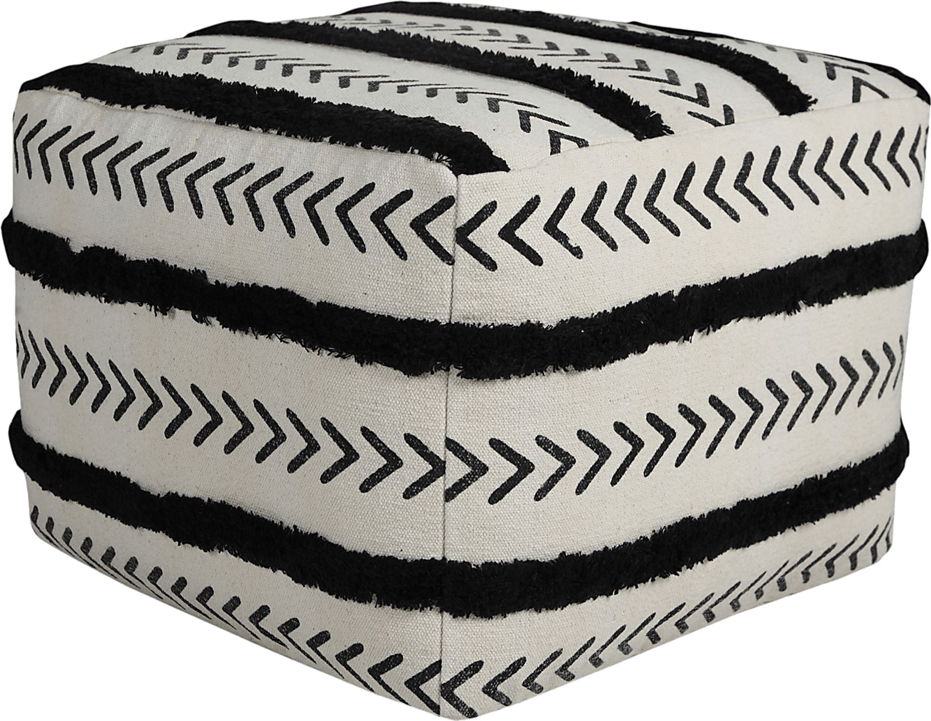 Emgen Black/White Pouf - Image 1