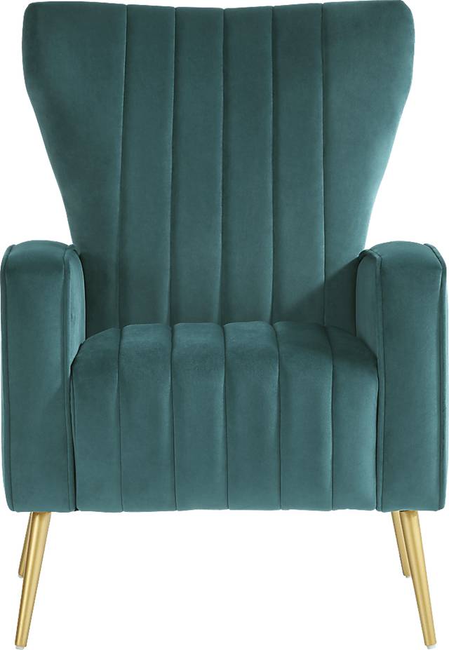 Emmanuel Teal Accent Chair - Thumbnail - Image 2
