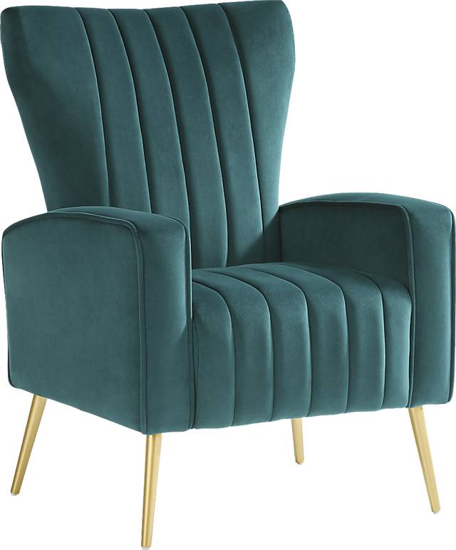 Emmanuel Teal Accent Chair - Thumbnail - Image 1