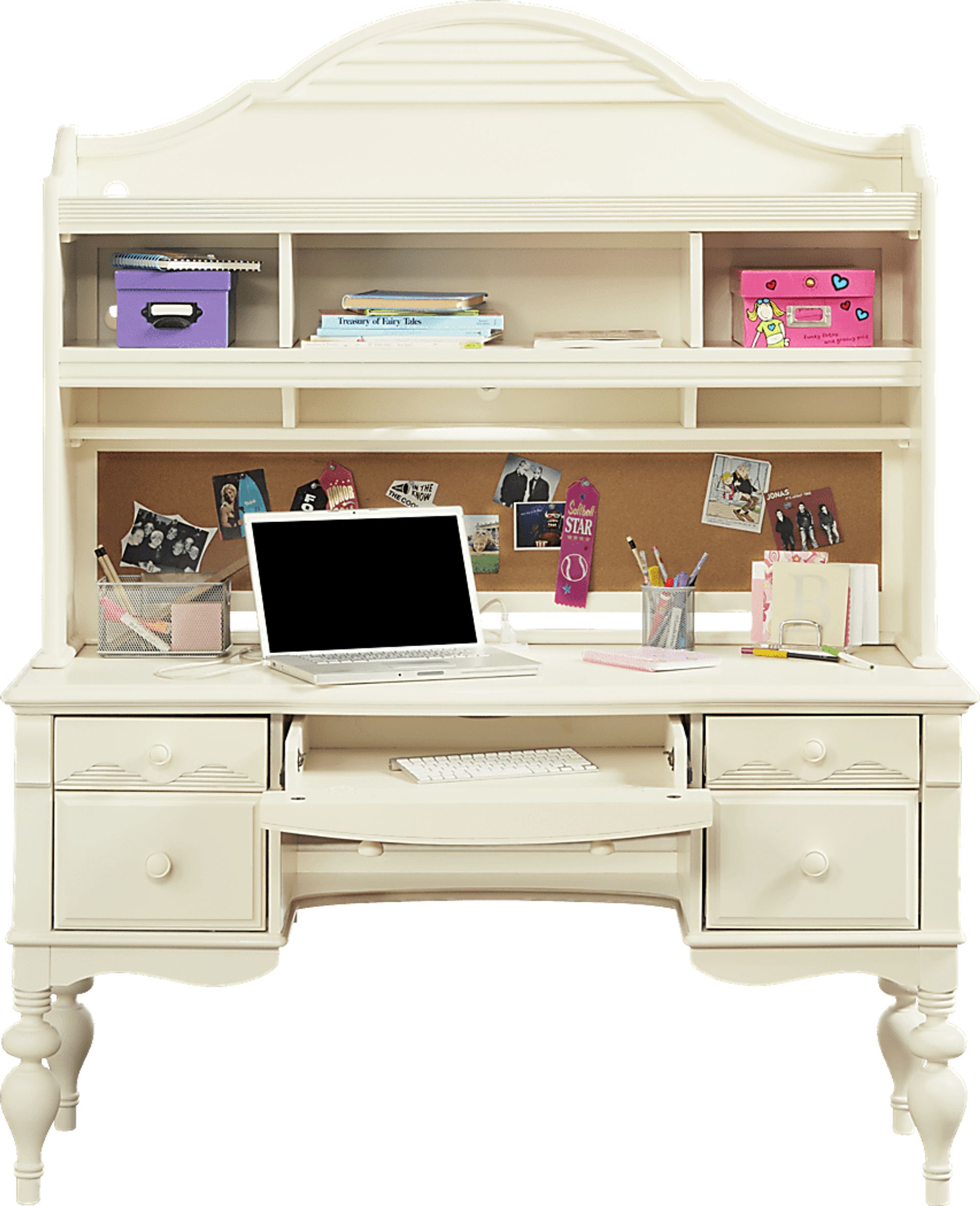 Emma's Escape White Wash Desk & Hutch - Image 2
