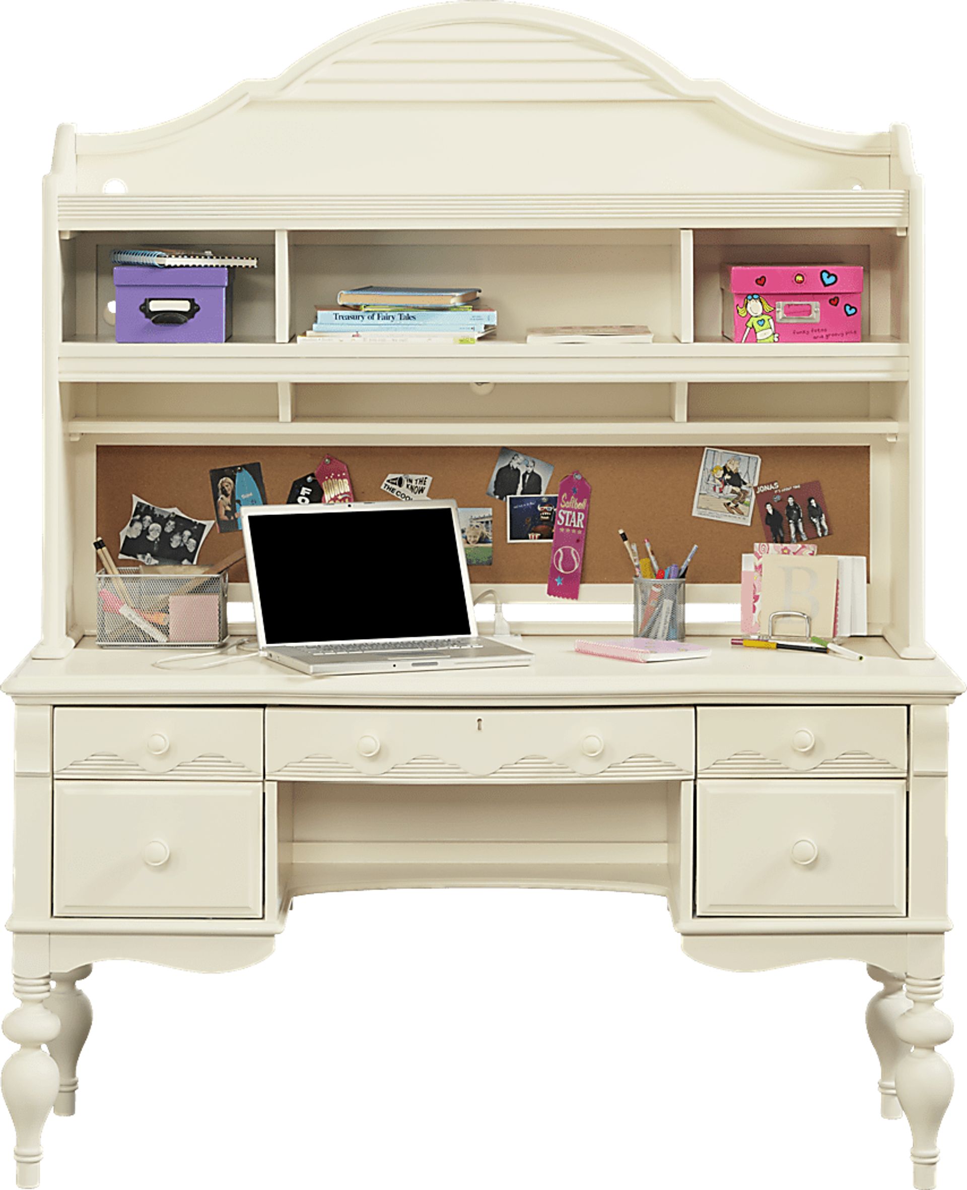 Emma's Escape White Wash Desk & Hutch - Image 1