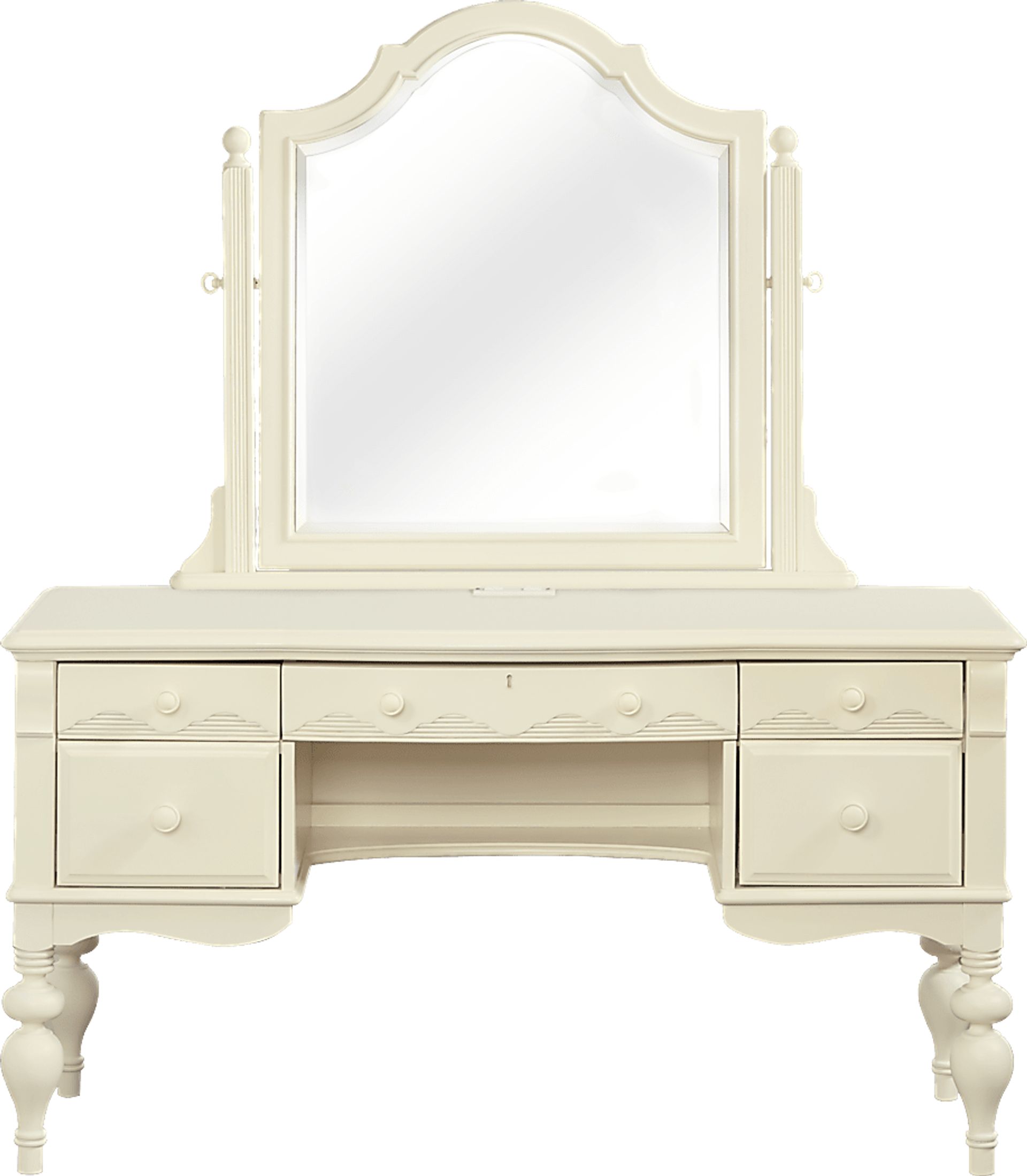 Emma's Escape White Wash Vanity Desk & Tilt Mirror - Image 1