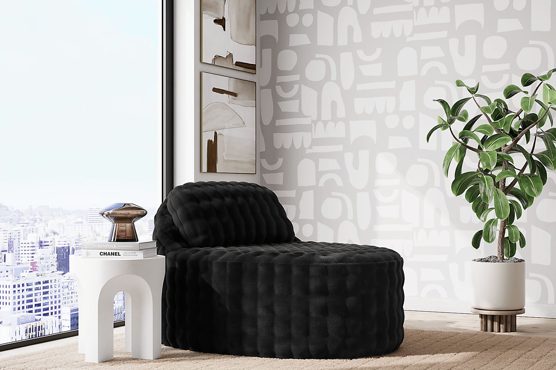 Emmeline Black Accent Chaise - Image 3