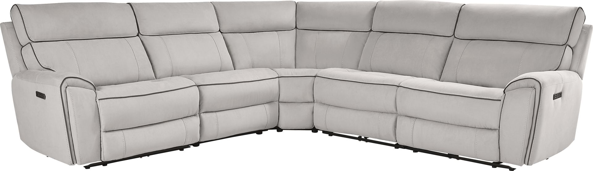 Emmett Avenue Gray 5 Pc Dual Power Reclining Sectional - Image 3