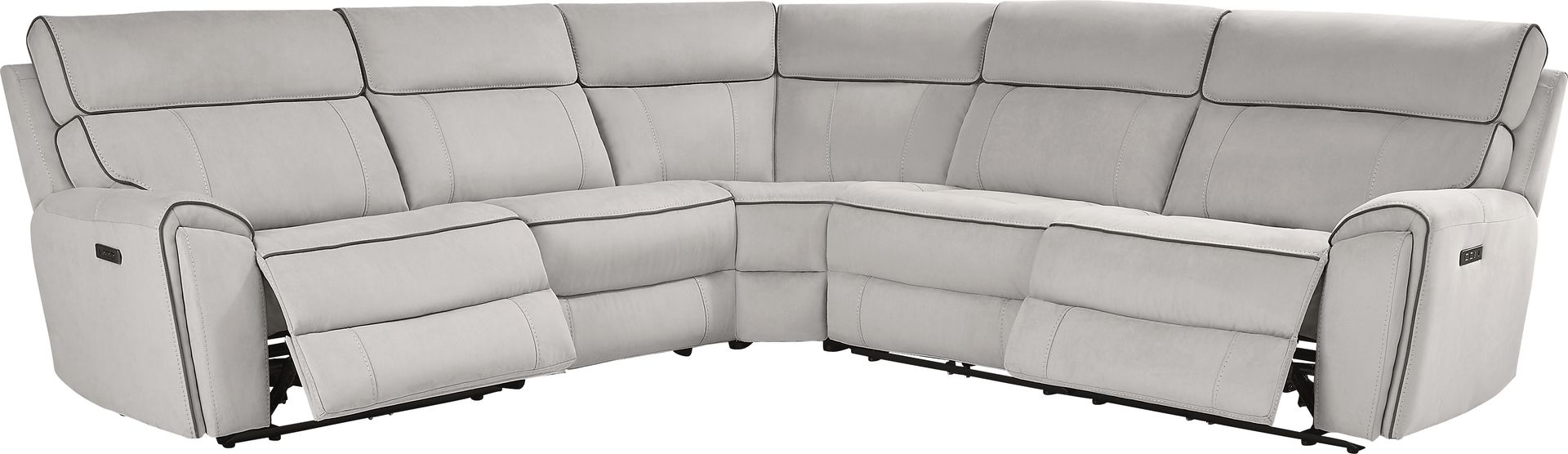 Emmett Avenue Gray 5 Pc Dual Power Reclining Sectional - Image 1