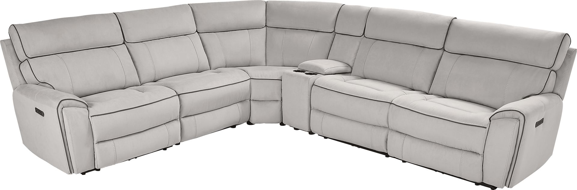 Emmett Avenue Gray 6 Pc Dual Power Reclining Sectional - Image 3