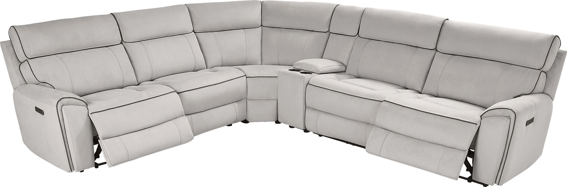 Emmett Avenue Gray 6 Pc Dual Power Reclining Sectional - Image 4