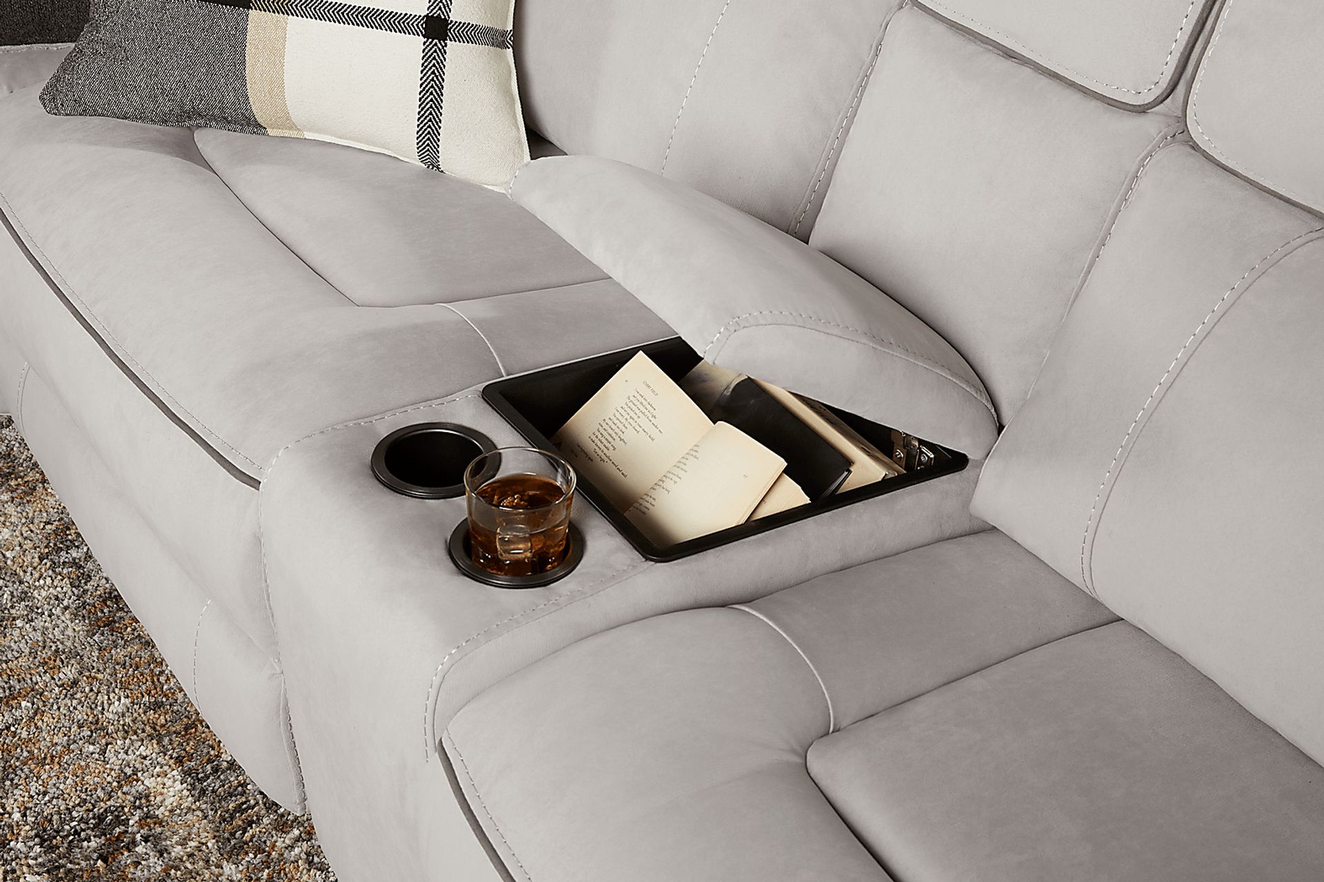 Emmett Avenue Gray 6 Pc Dual Power Reclining Sectional - Image 9