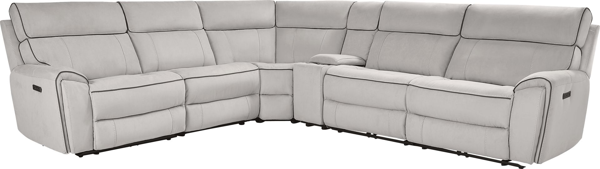 Emmett Avenue Gray 6 Pc Dual Power Reclining Sectional - Image 1