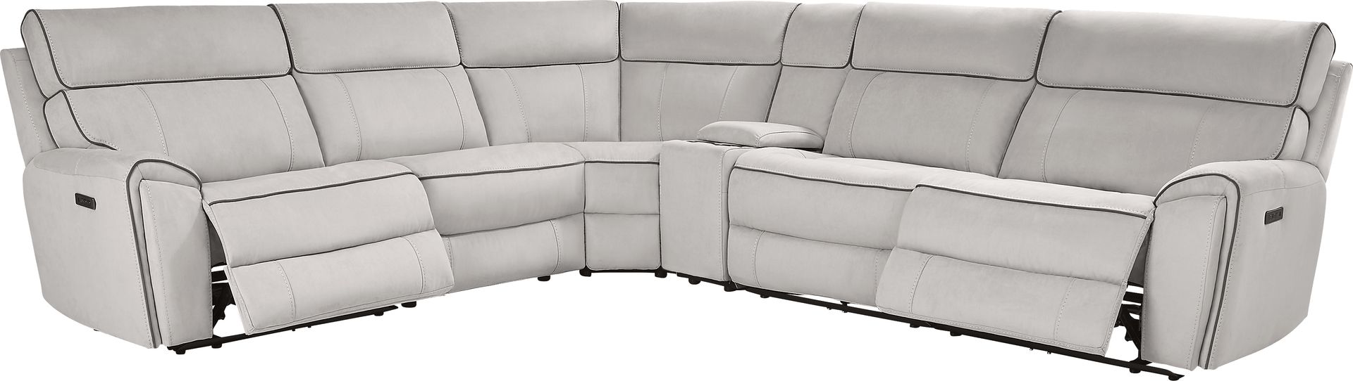 Emmett Avenue Gray 6 Pc Dual Power Reclining Sectional - Image 1