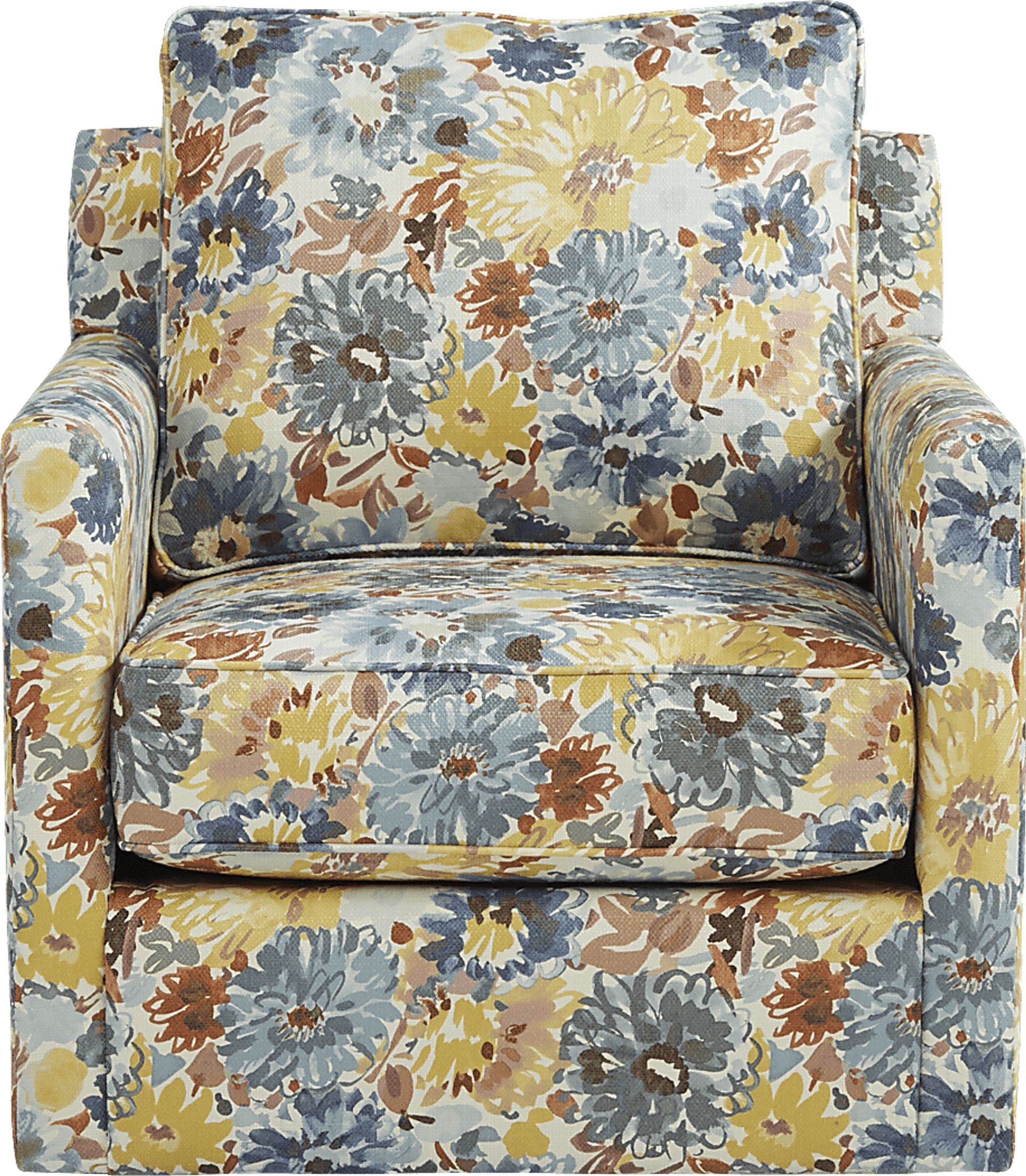 Emmitt Ridge Blue Accent Swivel Chair - Image 2