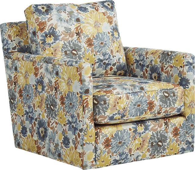 Emmitt Ridge Blue Accent Swivel Chair - Thumbnail - Image 1