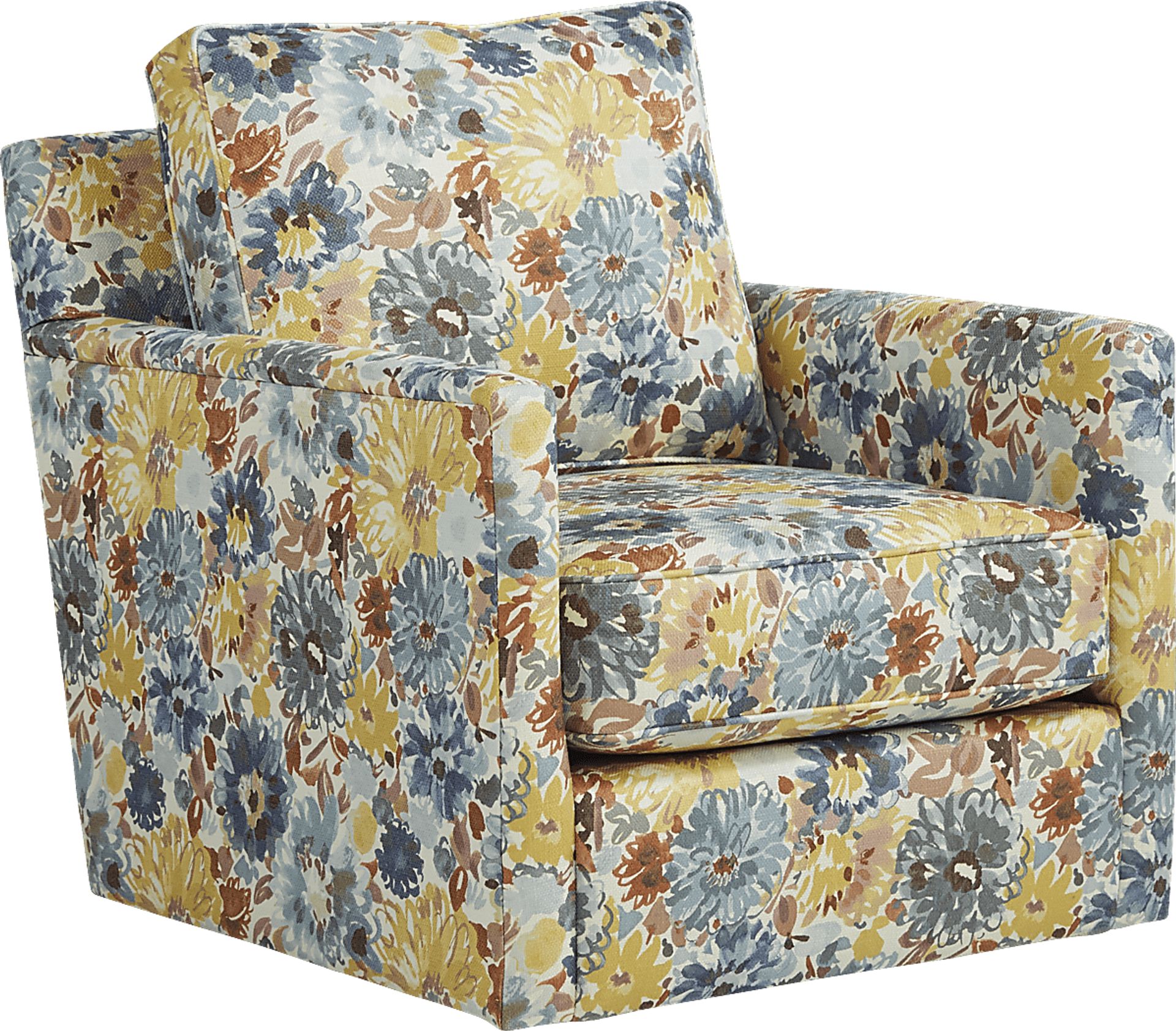 Emmitt Ridge Blue Accent Swivel Chair - Image 1