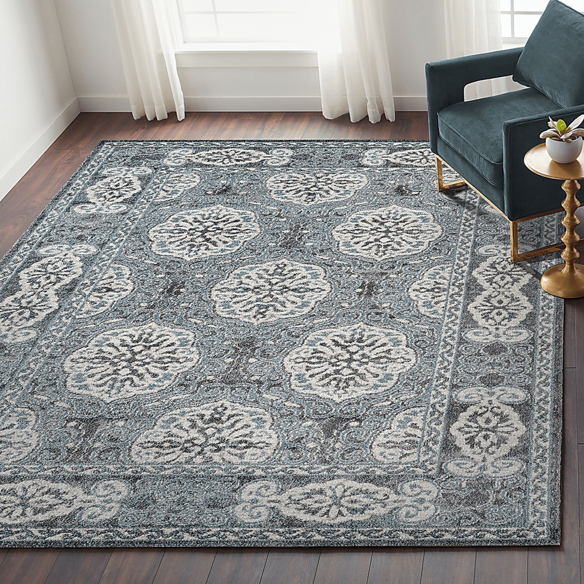 Emrawa Blue 5' x 7'6 Rug - Image 2