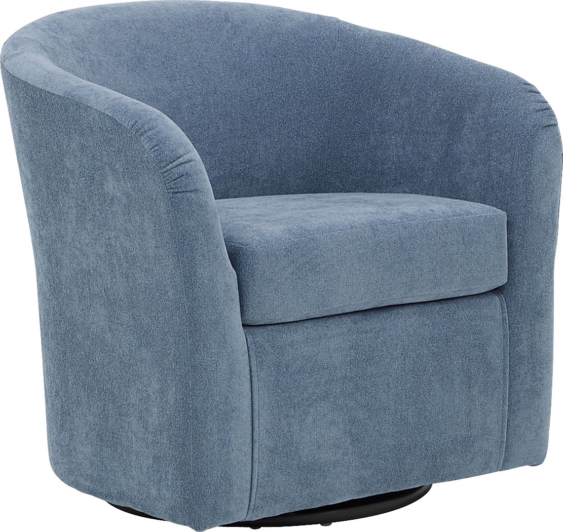 Emsabit I Light Blue Swivel Accent Chair