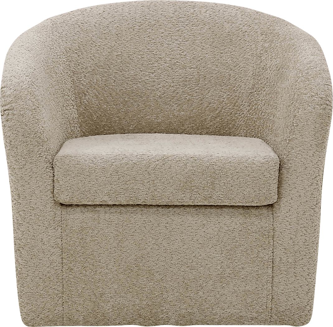 Emsabit I Ivory Swivel Accent Chair