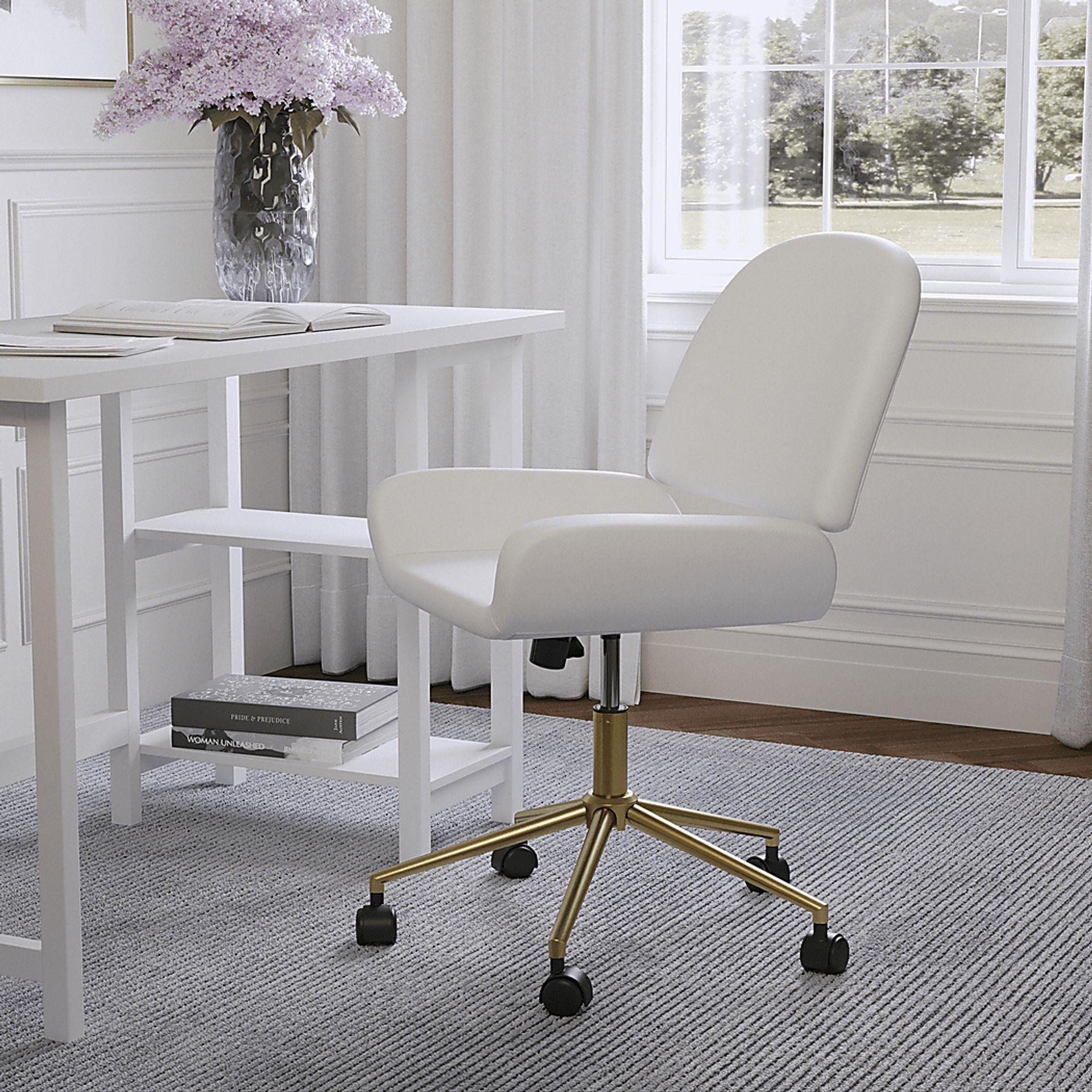 Emshoff White Office Chair - Image 4