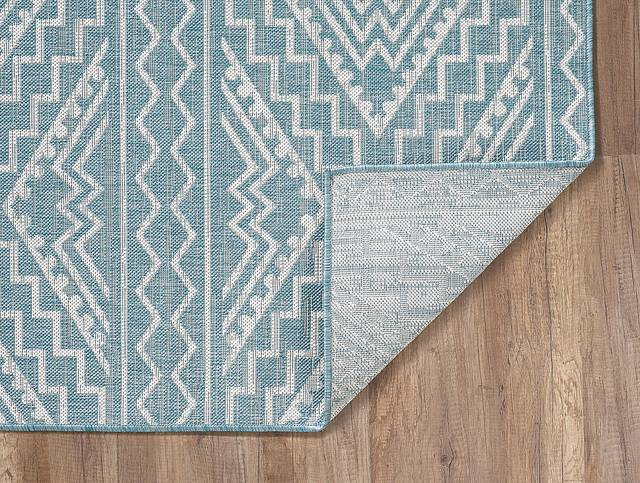 Emspool Aqua 5'3 x 7'7 Indoor/Outdoor Rug - Thumbnail - Image 5