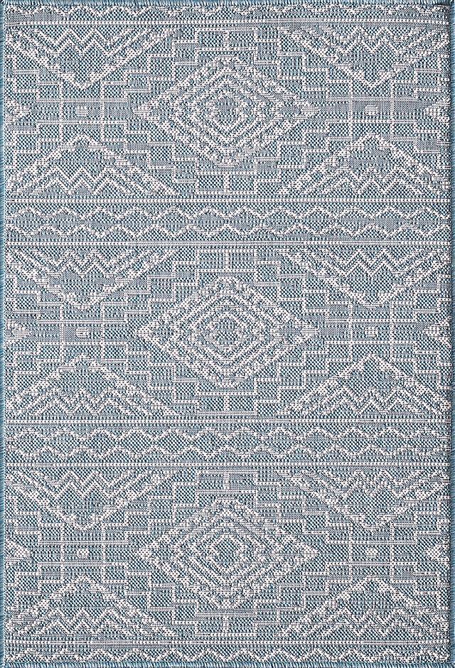 Emspool Aqua 5'3 x 7'7 Indoor/Outdoor Rug - Thumbnail - Image 1