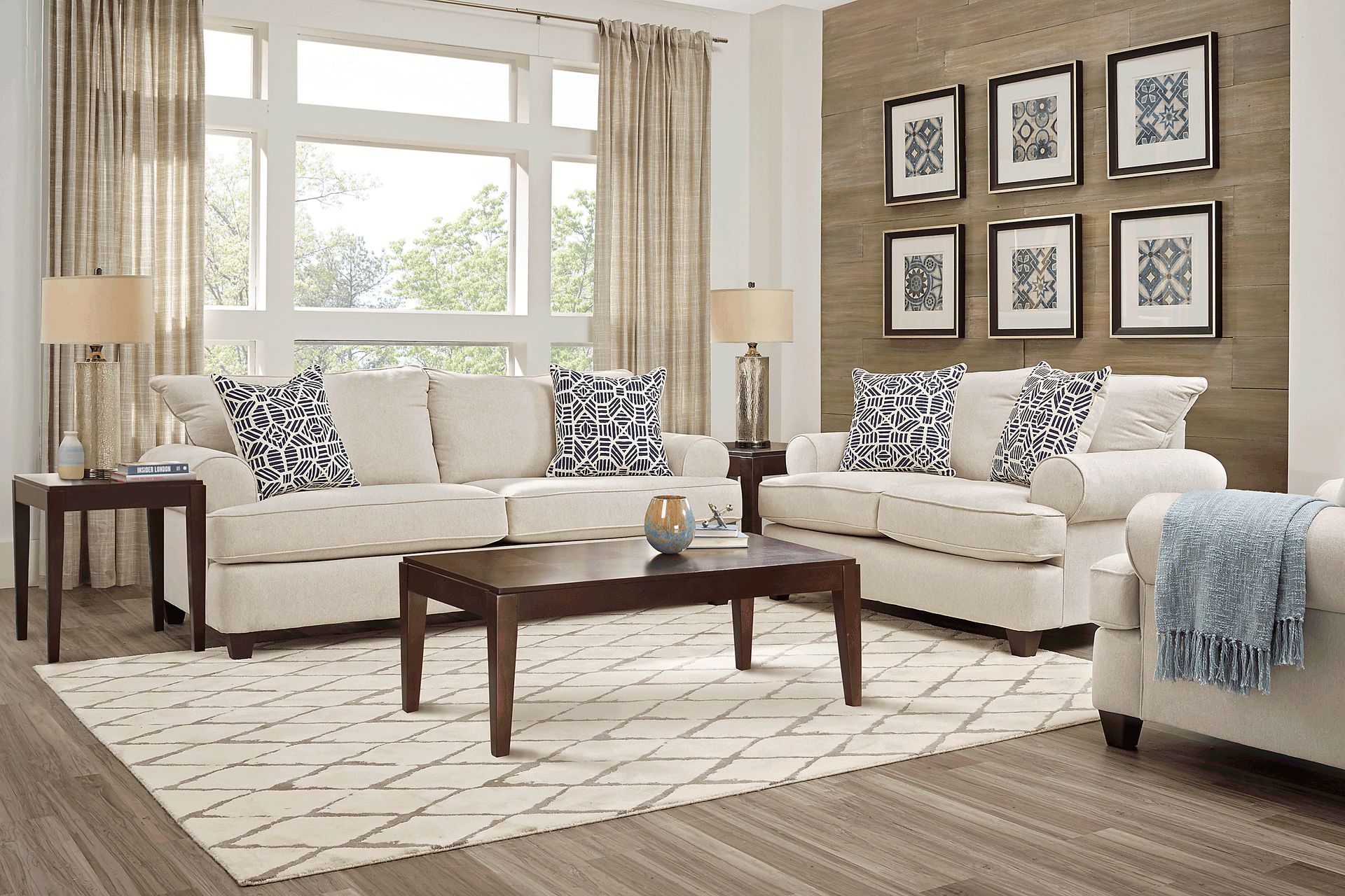 Emsworth Beige Textured Loveseat | Rooms to Go