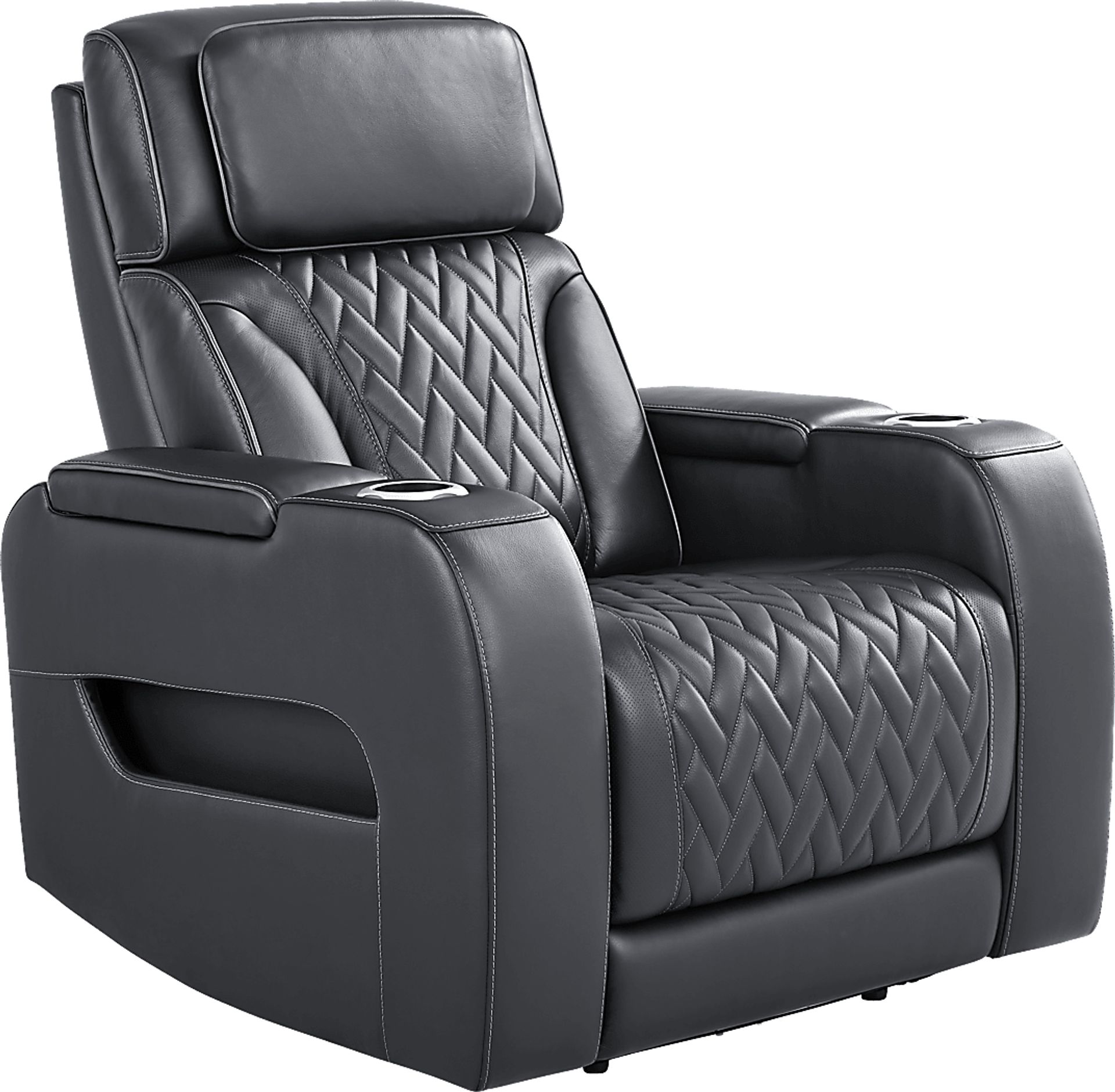 Encore Black Leather Triple Power Recliner - Image 3