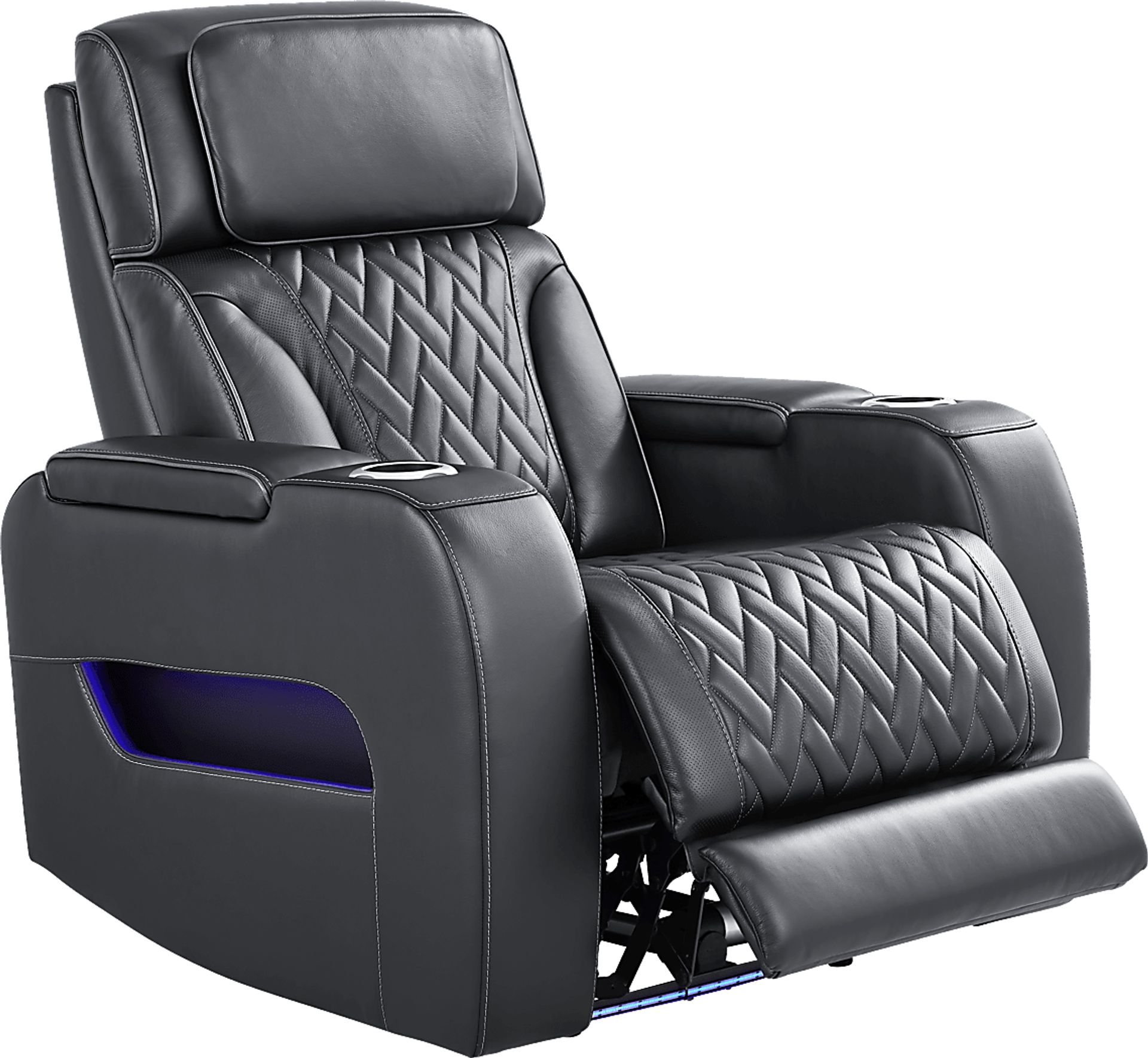 Encore Black Leather Triple Power Recliner - Image 1