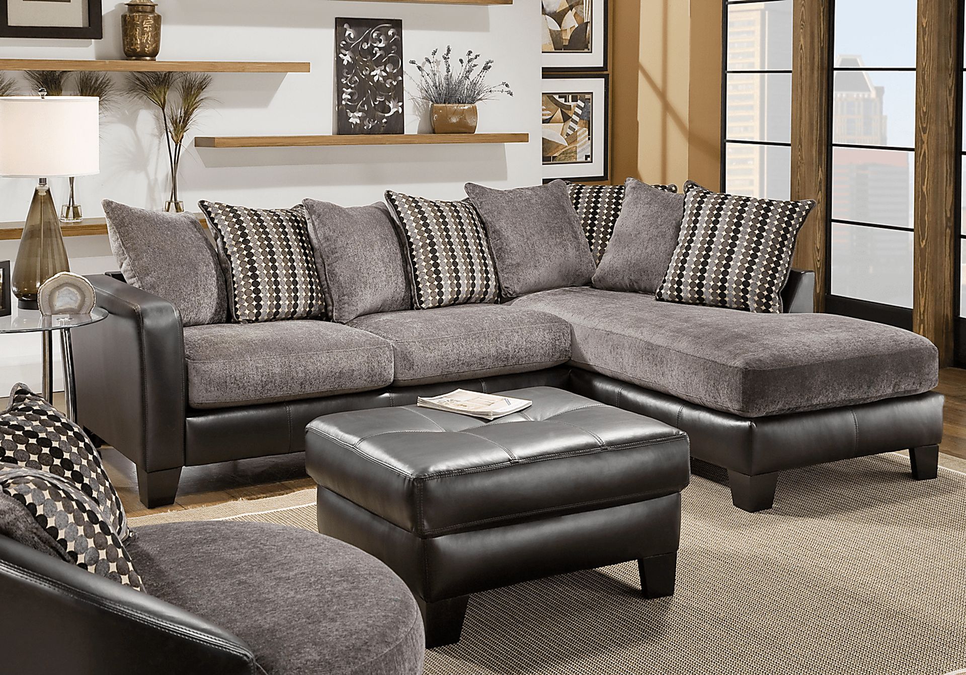 Encore Gray 3 Pc Sectional Living Room - Image 1