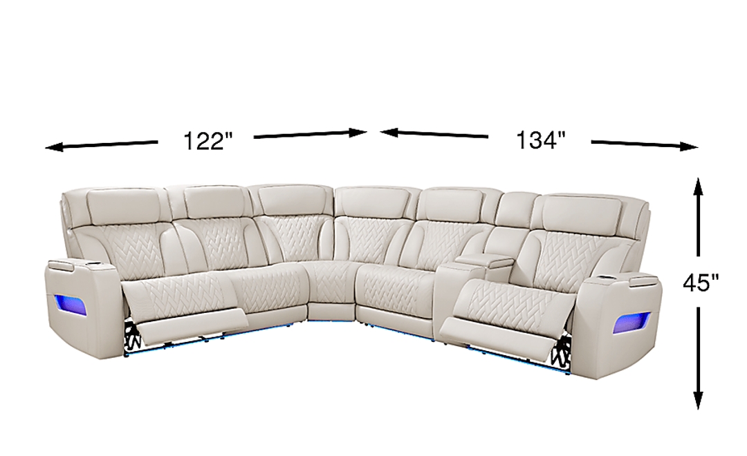 Encore Leather 3 Pc Triple Power Reclining Sectional
