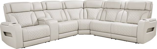 Encore Gray Leather 3 Pc Triple Power Reclining Sectional - Thumbnail - Image 3