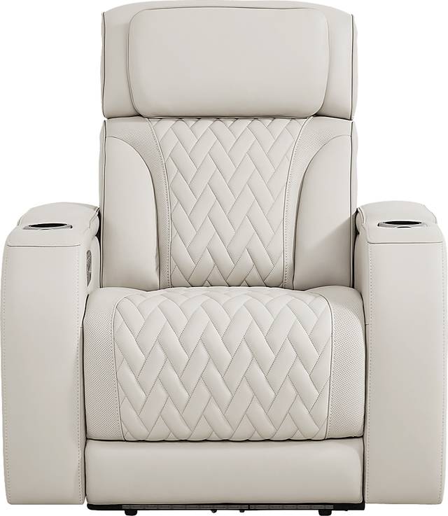Encore Gray Leather Triple Power Recliner - Thumbnail - Image 2